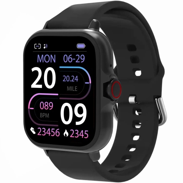 Bluetooth Smartwatch 1,44": Fitness-Tracker mit Herzfrequenz-Messung, Telefonfunktion & Full-Touch-Display, Fitnessuhr in Schwarz