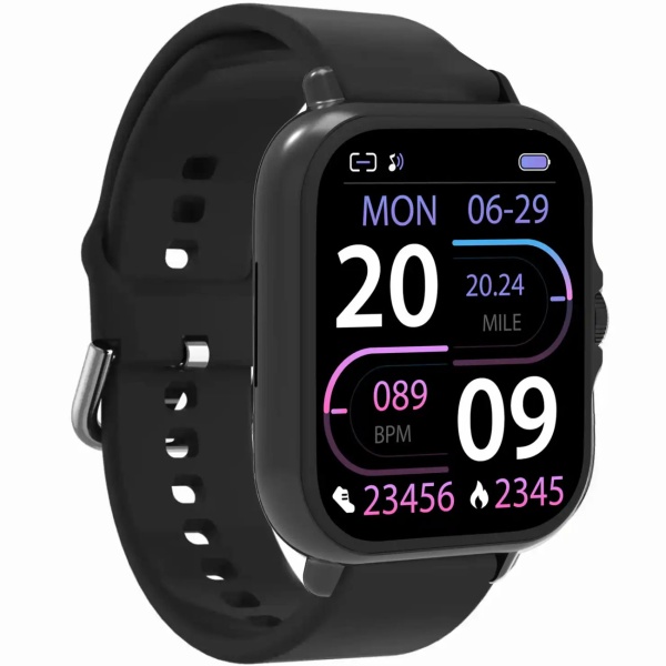 Bluetooth Smartwatch 1,44": Fitness-Tracker mit Herzfrequenz-Messung, Telefonfunktion & Full-Touch-Display, Fitnessuhr in Schwarz