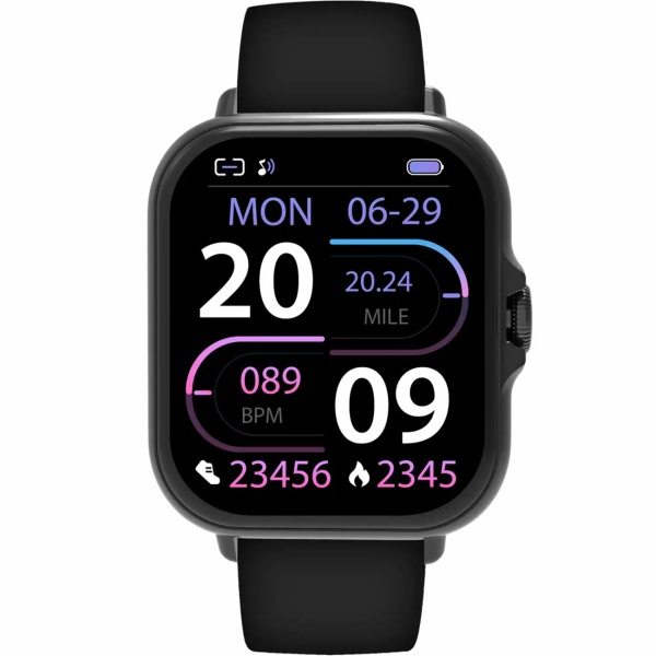 Bluetooth Smartwatch 1,44": Fitness-Tracker mit Herzfrequenz-Messung, Telefonfunktion & Full-Touch-Display, Fitnessuhr in Schwarz