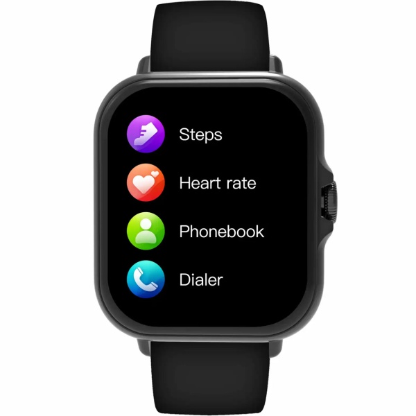 Bluetooth Smartwatch 1,44": Fitness-Tracker mit Herzfrequenz-Messung, Telefonfunktion & Full-Touch-Display, Fitnessuhr in Schwarz