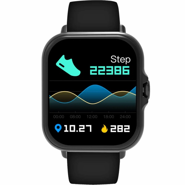 Bluetooth Smartwatch 1,44": Fitness-Tracker mit Herzfrequenz-Messung, Telefonfunktion & Full-Touch-Display, Fitnessuhr in Schwarz