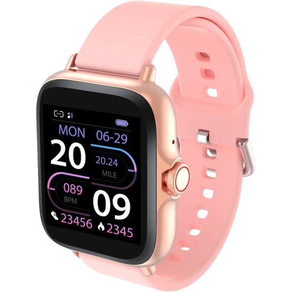 Bluetooth Smartwatch 1,44": Fitness-Tracker mit Herzfrequenz-Messung, Schlafüberwachung, Anruffunktion & Full-Touch-Display, Fitnessuhr in Rosa