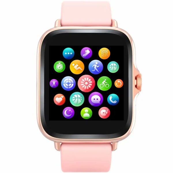 Bluetooth Smartwatch 1,44": Fitness-Tracker mit Herzfrequenz-Messung, Schlafüberwachung, Anruffunktion & Full-Touch-Display, Fitnessuhr in Rosa