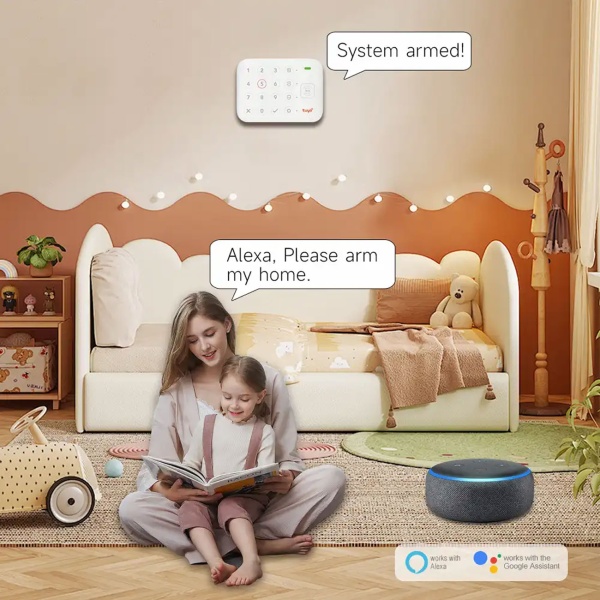Smart Home 4G Alarmanlage: WLAN Funk Alarmsystem mit App, Alexa & Google Assistant kompatibel, inkl. Bewegungsmelder & Türsensor