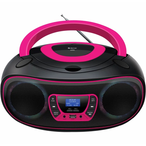 Boombox mit DAB+/FM-Radio, Bluetooth-Funktion, USB, CD-Player & AUX-Eingang, pink  – Ihr perfekter Begleiter für Musikgenuss