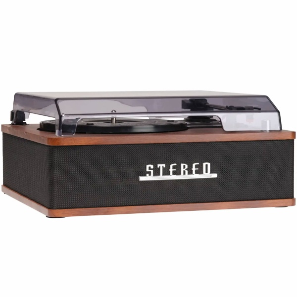 Retro Plattenspieler mit Bluetooth & integrierten Lautsprechern – Edles Vinyl Design, 3 Geschwindigkeiten, Line-Out – Vintage Musikanlage