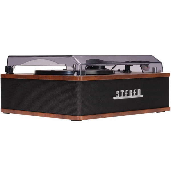 Retro Plattenspieler mit Bluetooth & integrierten Lautsprechern – Edles Vinyl Design, 3 Geschwindigkeiten, Line-Out – Vintage Musikanlage