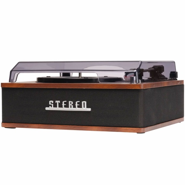 Retro Plattenspieler mit Bluetooth & integrierten Lautsprechern – Edles Vinyl Design, 3 Geschwindigkeiten, Line-Out – Vintage Musikanlage