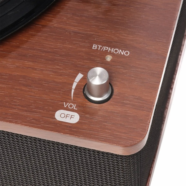 Retro Plattenspieler mit Bluetooth & integrierten Lautsprechern – Edles Vinyl Design, 3 Geschwindigkeiten, Line-Out – Vintage Musikanlage