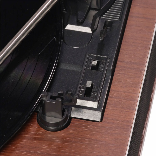 Retro Plattenspieler mit Bluetooth & integrierten Lautsprechern – Edles Vinyl Design, 3 Geschwindigkeiten, Line-Out – Vintage Musikanlage