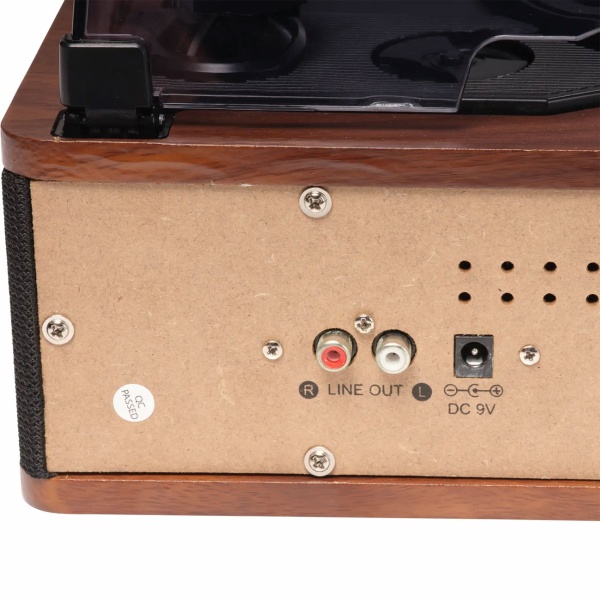 Retro Plattenspieler mit Bluetooth & integrierten Lautsprechern – Edles Vinyl Design, 3 Geschwindigkeiten, Line-Out – Vintage Musikanlage