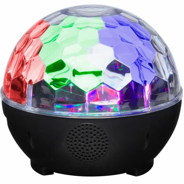 Discolicht mit Bluetooth Lautsprecher, 2x3W Stereo Sound, 3 Licht-Modi, Ton-zu-Licht Funktion, Partylicht mit AUX-Eingang