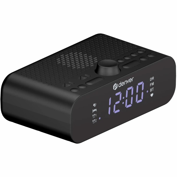 DAB+ Radiowecker mit Bluetooth 5.0, FM-Tuner, 3,5 Zoll LED Display, USB-C Ladeanschluss, 2 Weckzeiten, Snooze & Sleep Timer, Digitalradio, Schwarz