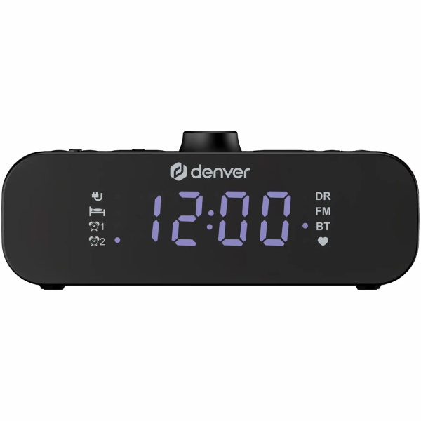 DAB+ Radiowecker mit Bluetooth 5.0, FM-Tuner, 3,5 Zoll LED Display, USB-C Ladeanschluss, 2 Weckzeiten, Snooze & Sleep Timer, Digitalradio, Schwarz