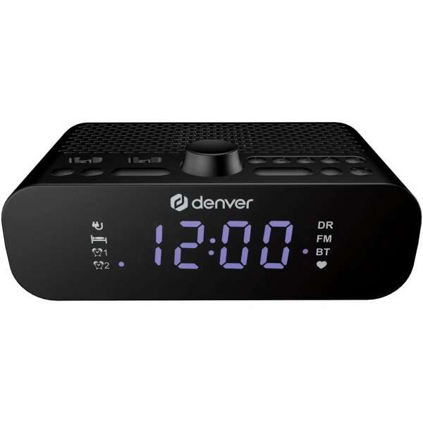 DAB+ Radiowecker mit Bluetooth 5.0, FM-Tuner, 3,5 Zoll LED Display, USB-C Ladeanschluss, 2 Weckzeiten, Snooze & Sleep Timer, Digitalradio, Schwarz