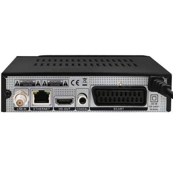 HD DVB-S2 Sat Receiver, Full HD 1080p Set-Top-Box, HDMI, Scart, USB Mediaplayer, Ethernet LAN, Coaxial, Satelliten-Receiver mit Fernbedienung