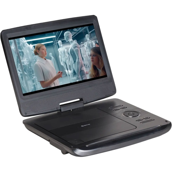 Tragbarer 10 Zoll DVD Player mit Akku, SD & USB Slot, inklusive Kfz-Halterung, Autoadapter und Kopfhöreranschluss, Reise DVD Player