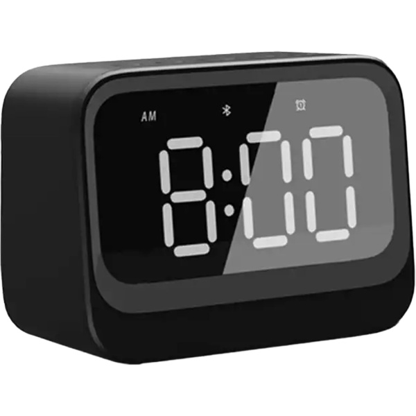 Digitaler Wecker mit Bluetooth 5.3 Lautsprecher, Doppelalarm und dimmbarem LCD Display, moderner Nachttischwecker in Schwarz