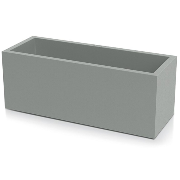 Blumentopf Rechteckig 58cm in Beton-Grau, Pflanzkasten 35L aus Kunststoff für Innen & Aussen, Frostsicher & UV-Beständig, Leichtgewicht