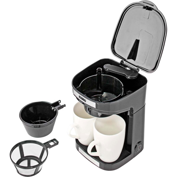 Kompakte Filter-Kaffeemaschine mit Abschalt-Automatik, inkl. 2 Tassen – ideal für Zuhause & Büro, aromatischer Kaffeegenuss, 450 W, platzsparend