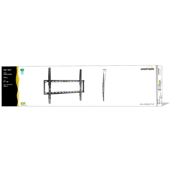 TV Wandhalterung für 32-80 Zoll Fernseher, neigbar, bis 45kg, bis VESA 600x400, Wandabstand 22mm, Monitor Halterung