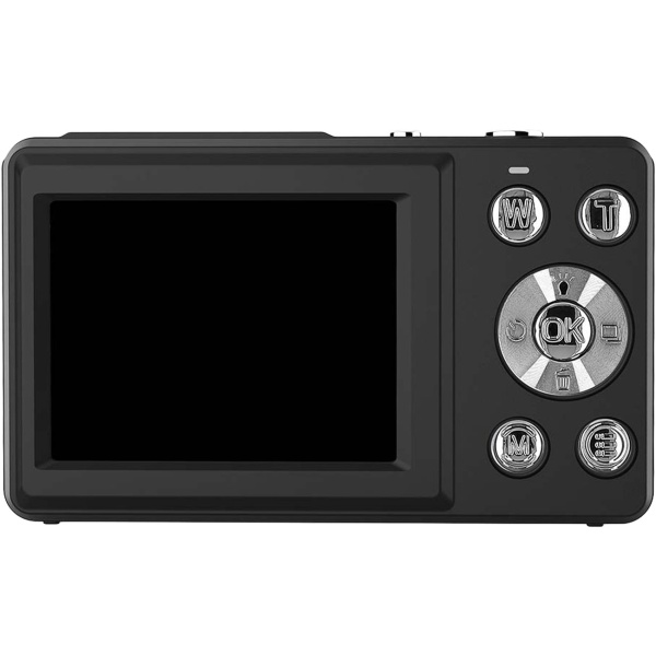 Digitale 4K Fotokamera 48MP mit Autofokus, Dual-Display für Selfies & Vlogs, 18x Digitalzoom, 5MP CMOS, Webcam-Funktion, LED-Blitz, Schwarz, 1/4 Zoll