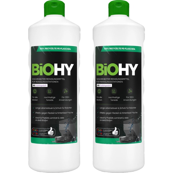 2er-Set Effektives Bodenreiniger Konzentrat für Wischroboter-Reinigungsstationen, Frühlingsduft, vegan, 1 L, biologisch abbaubar, schnell trocknend