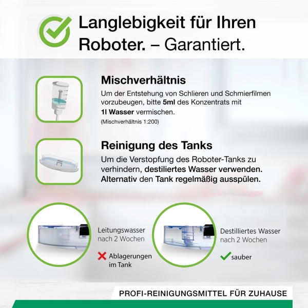 2er-Set Holz-Bodenreiniger-Konzentrat für Wischroboter, Zitronenduft, vegan, 1 L, biologisch abbaubar, schnell trocknend