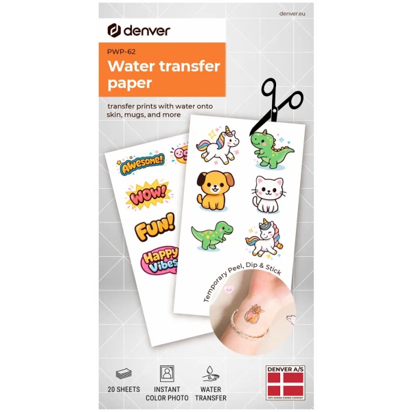 Wassertransfer-Papier für CH12512 Mobiler Farbdrucker: Tattoo Transferfolie, bedruckbare Abziehbilder - DIY Tattoo Folie