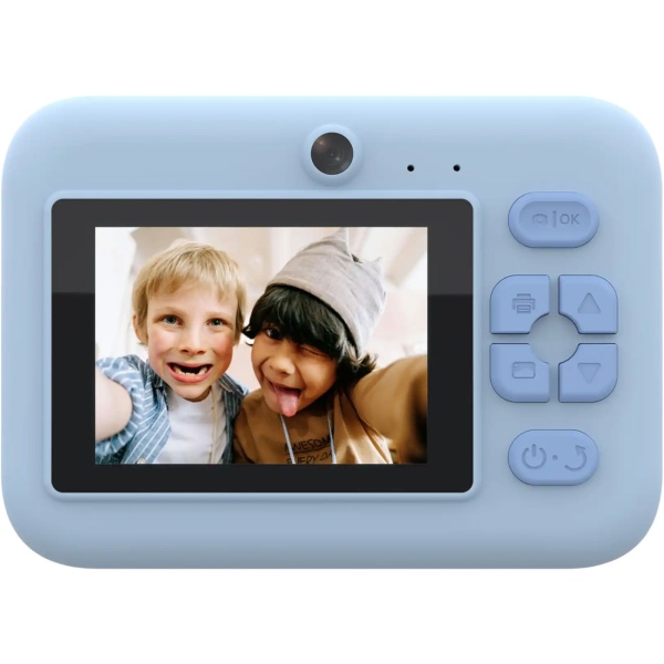 Kinder-Druckkamera mit Bluetooth, Blau: Sofortbildkamera mit Thermodruck für Smartphone-Fotos, Full-HD-Video & 48MP Selfie-Linse