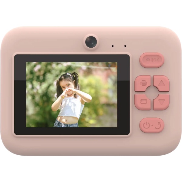 Kinder-Druckkamera mit Bluetooth, Rosa: Sofortbildkamera mit Thermodruck für Smartphone-Fotos, Full-HD-Video & 48MP Selfie-Linse