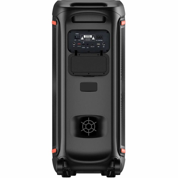 Bluetooth-Partylautsprecher 200W RMS: Musikbox mit LED-Lichtshow, TWS, Akku, Rollen, Mikrofon & Fernbedienung - IPX4 Spritzwasserschutz