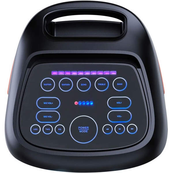 Leistungsstarker Bluetooth Partylautsprecher mit 100W RMS, TWS, LED Lichtshow, Mikrofon & Fernbedienung – IPX4 Wetterfeste Soundanlage für Outdoor