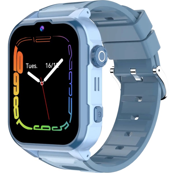 Robuste Kinder Smartwatch Blau mit 4G Videoanruf und präzisem GPS Tracker - Wasserdichte Uhr mit SOS-Funktion & Kamera für maximale Sicherheit