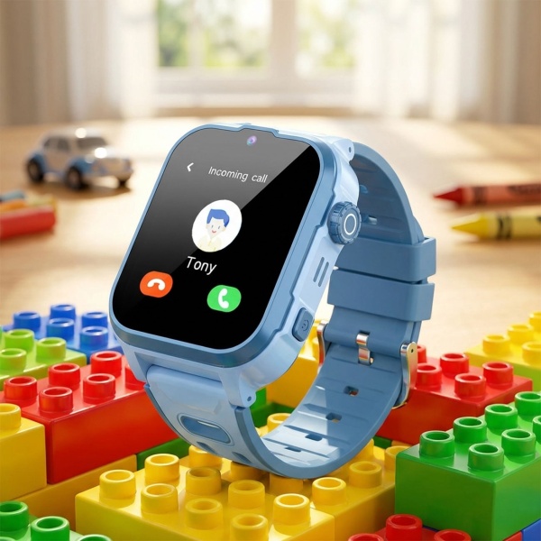 Robuste Kinder Smartwatch Blau mit 4G Videoanruf und präzisem GPS Tracker - Wasserdichte Uhr mit SOS-Funktion & Kamera für maximale Sicherheit