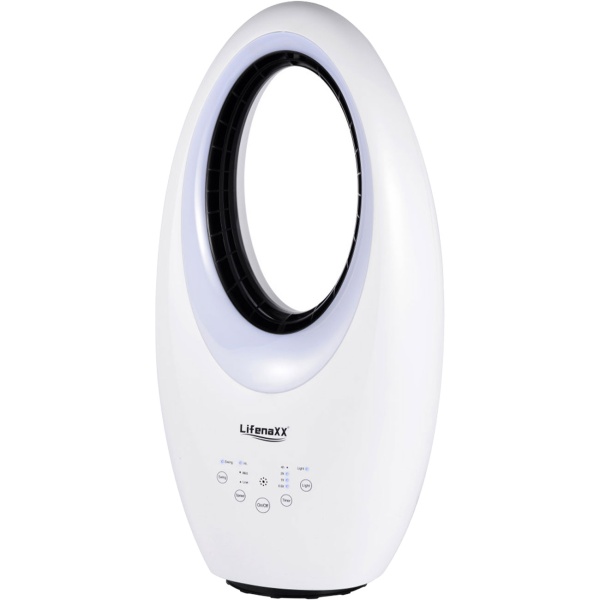Rotorloser Ventilator mit LED: Moderner Turmventilator mit Fernbedienung, Oszillation & Timer - Perfekt für kühle Tage