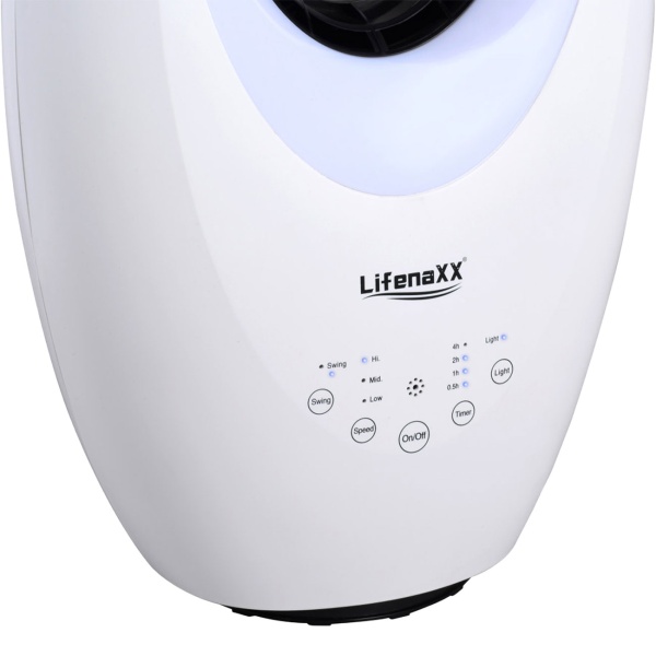 Rotorloser Ventilator mit LED: Moderner Turmventilator mit Fernbedienung, Oszillation & Timer - Perfekt für kühle Tage
