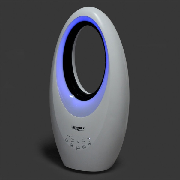 Rotorloser Ventilator mit LED: Moderner Turmventilator mit Fernbedienung, Oszillation & Timer - Perfekt für kühle Tage