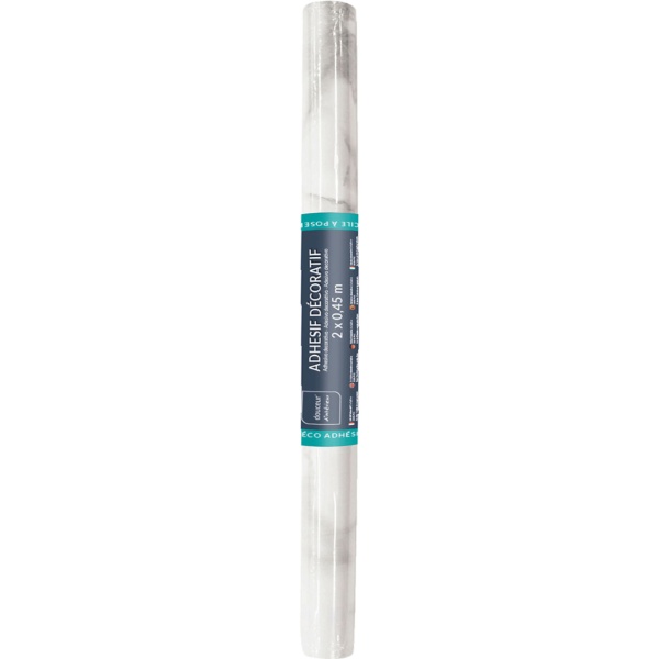 2er-Set Hochwertige Klebefolie Weisser Marmor – Moderne Dekofolie, selbstklebend, 45cmx200cm