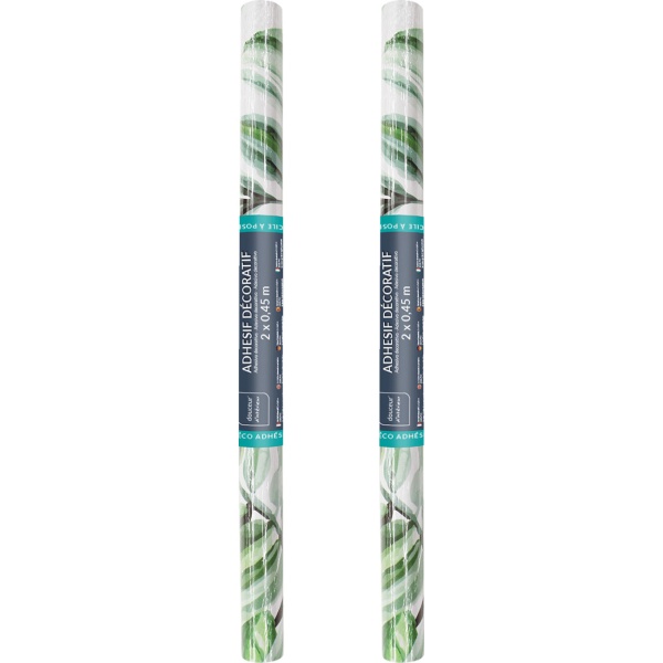 2er-Set Exotische Klebefolie in Dschungel-Optik – Moderne Dekofolie, 45cmx200cm - Sommerliche selbstklebende Folie 