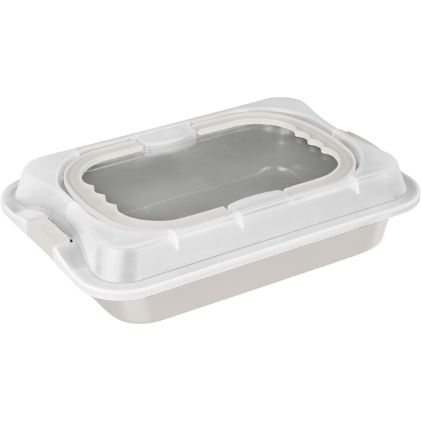 Bräter mit Deckel 36,5x24,5 cm - Antihaft Auflaufform aus Kohlenstoffstahl, ofenfest bis 220 Grad, ideal für Backofen & Transport