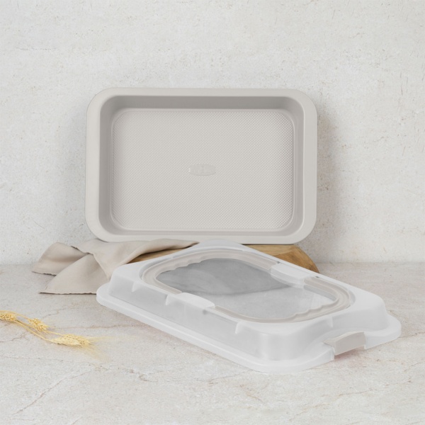 Bräter mit Deckel 36,5x24,5 cm - Antihaft Auflaufform aus Kohlenstoffstahl, ofenfest bis 220 Grad, ideal für Backofen & Transport