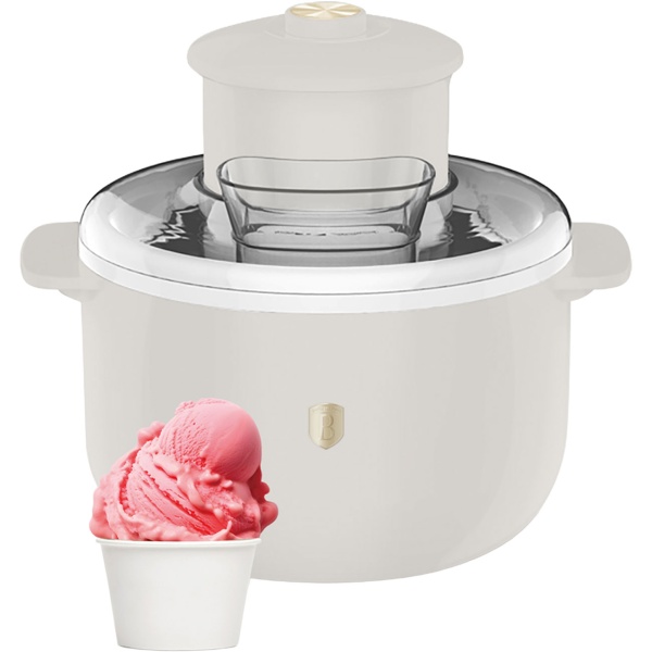 Elegante Eismaschine in Creme 1,1L: für cremiges Speiseeis, frisches Sorbet & feinen Frozen Yogurt - kompakte Dessertmaschine
