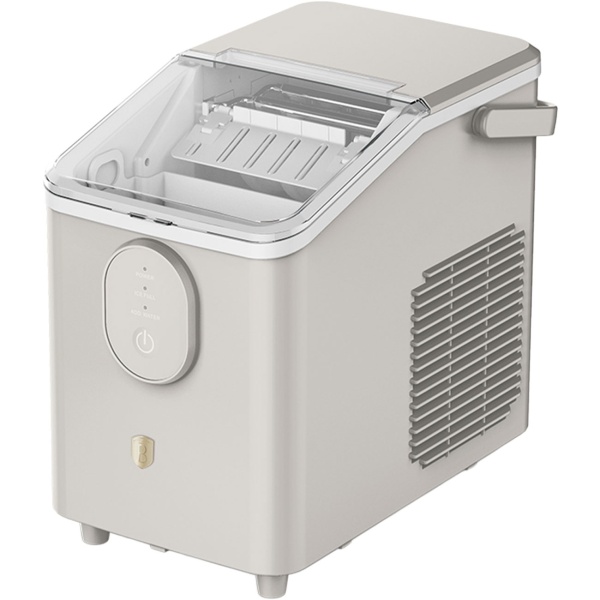 Eiswürfelmaschine - Kompakter Ice Maker Retro-Design mit 0,8L Wassertank & 120W - 12kg Eis in 24h - Inklusive praktischer Eisschaufel, Creme