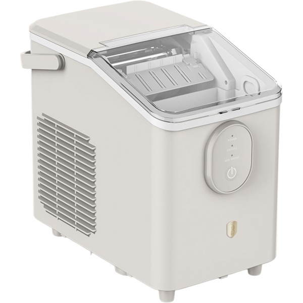 Eiswürfelmaschine - Kompakter Ice Maker Retro-Design mit 0,8L Wassertank & 120W - 12kg Eis in 24h - Inklusive praktischer Eisschaufel, Creme