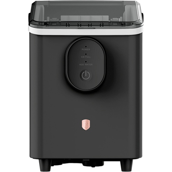 Eiswürfelmaschine - Kompakter Ice Maker Retro-Design mit 0,8L Wassertank & 120W - 12kg Eis in 24h - Inkl. praktischer Eisschaufel, Schwarz-Roségold