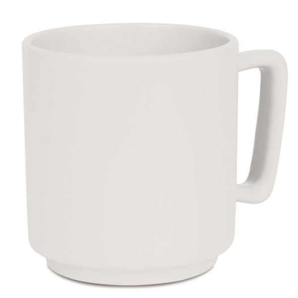 4-teiliges Tassenset aus Steinzeug: 300ml Becher-Set matt creme, spülmaschinenfest & mikrowellengeeignet - moderne Tassen, ideal für Büro und Küche