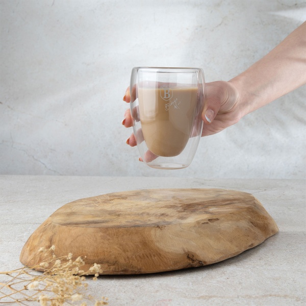 2er-Set doppelwandige Kaffee-Tassen, 300 ml, Schwebeeffekt, hitzebeständiges Barista Glas, Cappuccino, Latte-Macchiato, Tee