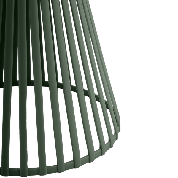 Dekorative LED Solar Laterne für Aussen, Moderne Gartenlaterne in Grün mit Tragegriff, Solarlampe im Lamellen-Design für Balkon & Terrasse