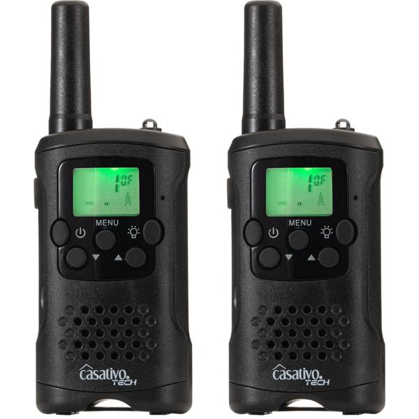 4er-Set Profi Akku-PMR-Funkgerät, Gürtelclip & Taschenlampe, Walkie Talkie mit 10km Reichweite, 8 Kanäle, Ladestation, 8 Stunden Sprechzeit